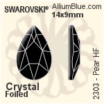 施華洛世奇 Pear 熨底平底石 (2303) 14x9mm - 透明白色 鋁質水銀底
