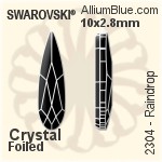 スワロフスキー Pear-shaped ファンシーストーン (4320) 10x7mm - クリスタル エフェクト 裏面プラチナフォイル