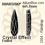 スワロフスキー Emerald カット ラインストーン (2602) 8x5.5mm - カラー（ハーフ　コーティング） 裏面プラチナフォイル