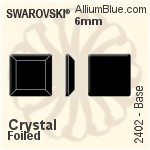 スワロフスキー Triangle Beta ラインストーン (2739) 5.8x5.3mm - クリスタル 裏面プラチナフォイル