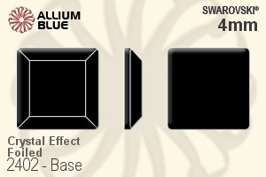 Swarovski Base Flat Back No-Hotfix (2402) 4mm - Crystal Effect With Platinum Foiling