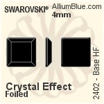 Swarovski Base Flat Back Hotfix (2402) 4mm - Color (Half Coated) With Aluminum Foiling