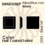 Swarovski Base Flat Back Hotfix (2402) 4mm - Color With Aluminum Foiling