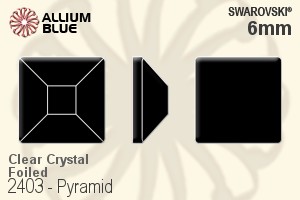 スワロフスキー Pyramid ラインストーン (2403) 6mm - クリスタル 裏面プラチナフォイル