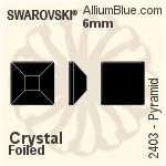Swarovski Pyramid Flat Back No-Hotfix (2403) 4mm - Crystal Effect Unfoiled