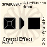 Swarovski Pyramid Flat Back Hotfix (2403) 4mm - Color With Aluminum Foiling