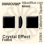 施華洛世奇 圓拱形 正方形 平底石 (2408/4) 4mm - 水晶珍珠 白金水銀底