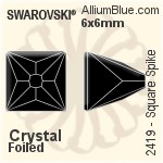 Swarovski Square Spike Flat Back No-Hotfix (2419) 4x4mm - Crystal Effect With Platinum Foiling