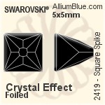 Swarovski Round Spike Flat Back No-Hotfix (2019) 4x4mm - Clear Crystal With Platinum Foiling
