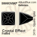 Swarovski Square Spike Flat Back No-Hotfix (2419) 6x6mm - Crystal Effect With Platinum Foiling