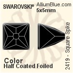 Swarovski Square Spike Flat Back No-Hotfix (2419) 5x5mm - Color (Half Coated) With Platinum Foiling