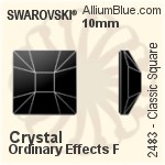 スワロフスキー Classic Square ラインストーン (2483) 25mm - クリスタル 裏面プラチナフォイル