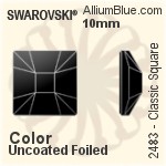 スワロフスキー Classic Square ラインストーン (2483) 25mm - クリスタル 裏面プラチナフォイル