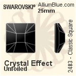 施华洛世奇 经典正方形 平底石 (2483) 10mm - 透明白色 白金水银底