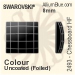 施華洛世奇 棋盤 熨底平底石 (2493) 10mm - 白色（半塗層） 鋁質水銀底