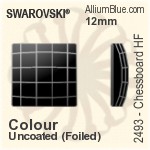施华洛世奇 棋盘 熨底平底石 (2493) 10mm - 白色（半涂层） 铝质水银底