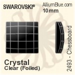 施华洛世奇 棋盘 平底石 (2493) 10mm - 透明白色 白金水银底