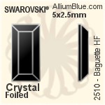 施华洛世奇 长方 熨底平底石 (2510) 3.7x1.9mm - 颜色 铝质水银底