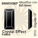 施華洛世奇 長方 熨底平底石 (2510) 5x2.5mm - 白色（半塗層） 鋁質水銀底