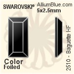施華洛世奇 長方 熨底平底石 (2510) 3.7x1.9mm - 白色（半塗層） 鋁質水銀底