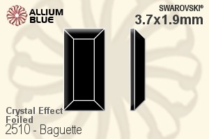 Swarovski Baguette Flat Back No-Hotfix (2510) 3.7x1.9mm - Crystal Effect With Platinum Foiling