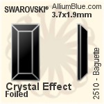 施華洛世奇 長方 平底石 (2510) 3.7x1.9mm - 顏色 無水銀底