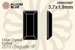 Swarovski Baguette Flat Back Hotfix (2510) 3.7x1.9mm - Clear Crystal With Aluminum Foiling