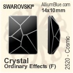 施华洛世奇 Diamond Shape 平底石 (2773) 9.9x5.9mm - 白色（半涂层） 白金水银底