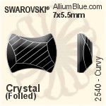 施华洛世奇 Curvy 平底石 (2540) 7x5.5mm - 透明白色 白金水银底