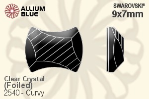 Swarovski Curvy Flat Back No-Hotfix (2540) 9x7mm - Clear Crystal With Platinum Foiling