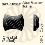 スワロフスキー Curvy ラインストーン (2540) 12x9.5mm - カラー 裏面にホイル無し
