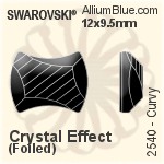 スワロフスキー Curvy ラインストーン (2540) 7x5.5mm - クリスタル 裏面プラチナフォイル