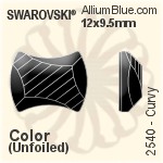 スワロフスキー Curvy ラインストーン (2540) 9x7mm - カラー 裏面プラチナフォイル