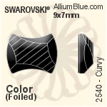 スワロフスキー Curvy ラインストーン (2540) 7x5.5mm - クリスタル エフェクト 裏面プラチナフォイル