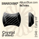 施华洛世奇 Curvy 熨底平底石 (2540) 9x7mm - 白色（半涂层） 铝质水银底