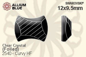 Swarovski Curvy Flat Back Hotfix (2540) 12x9.5mm - Clear Crystal With Aluminum Foiling