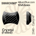 スワロフスキー Curvy ラインストーン ホットフィックス (2540) 12x9.5mm - クリスタル エフェクト 裏面アルミニウムフォイル