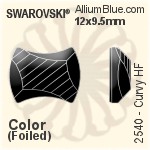 スワロフスキー Curvy ラインストーン ホットフィックス (2540) 12x9.5mm - クリスタル 裏面アルミニウムフォイル