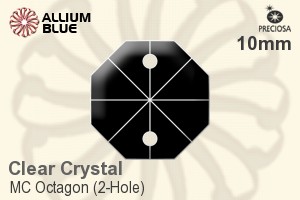 Preciosa MC Octagon (2-Hole) (2552) 10mm - Clear Crystal