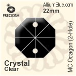 Preciosa MC Octagon (2-Hole) (2552) 22mm - Clear Crystal