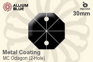 Preciosa MC Octagon (2-Hole) (2552) 30mm - Metal Coating