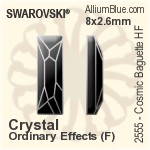 施華洛世奇 天宇 長方 熨底平底石 (2555) 8x2.6mm - 透明白色 鋁質水銀底