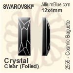 Swarovski Cosmic Baguette Flat Back No-Hotfix (2555) 12x4mm - Crystal Effect With Platinum Foiling