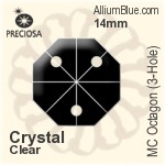 Preciosa MC Octagon (3-Hole) (2572) 14mm - Colour Coating