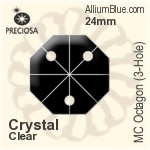 Preciosa MC Octagon (3-Hole) (2572) 18mm - Colour Coating