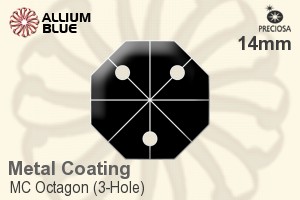 Preciosa MC Octagon (3-Hole) (2572) 14mm - Metal Coating