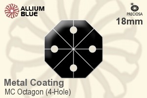 Preciosa MC Octagon (4-Hole) (2573) 18mm - Metal Coating