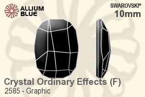 Swarovski Graphic Flat Back No-Hotfix (2585) 10mm - Crystal Effect With Platinum Foiling