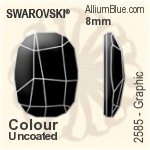 スワロフスキー Graphic ラインストーン (2585) 8mm - クリスタル エフェクト 裏面プラチナフォイル