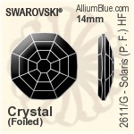 施華洛世奇 Solaris (局部磨砂) 熨底平底石 (2611/G) 14mm - 顏色 鋁質水銀底